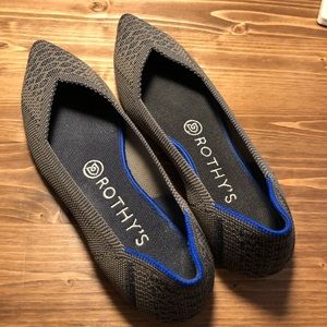 Rothy’s Walnut Python Point Flats Size 6.5